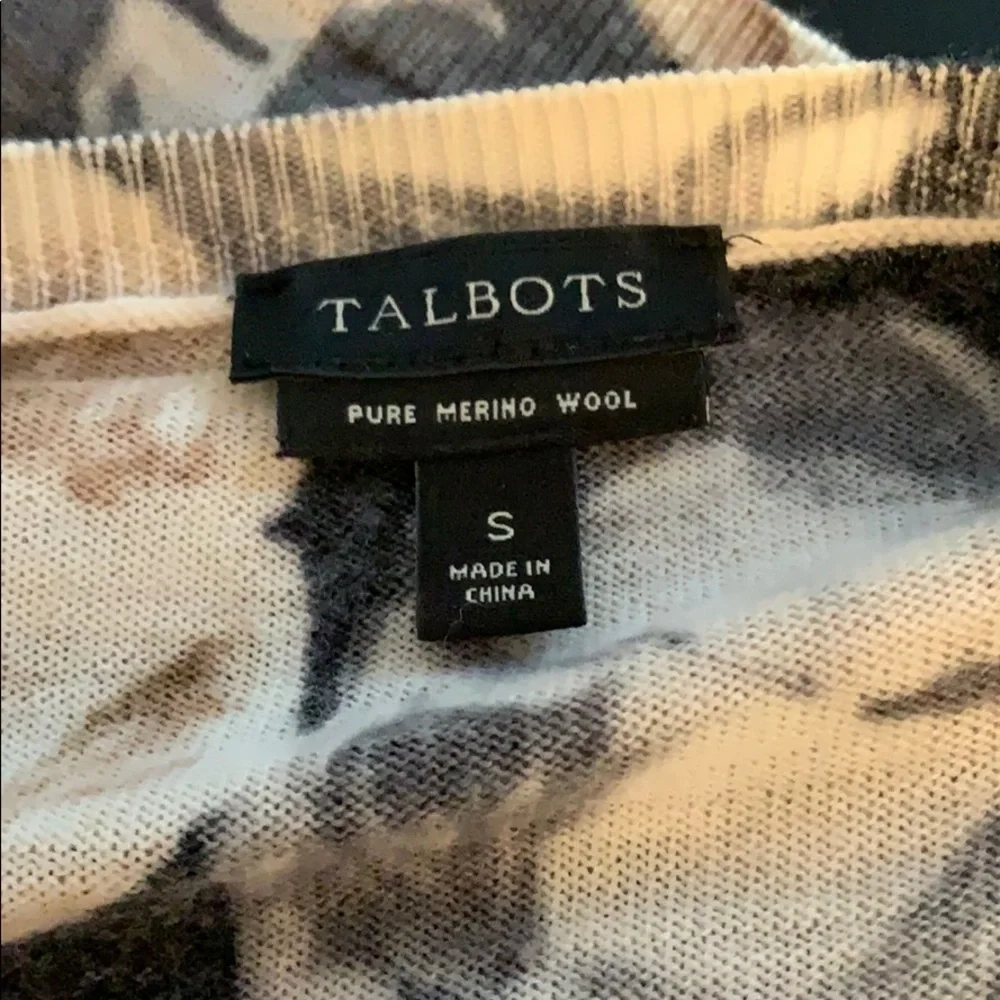 Talbots floral merino wool cardigan